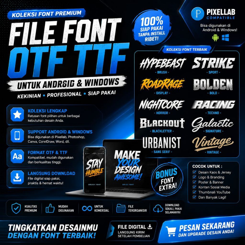Font Jersey Bola Keren Terbaru Untuk Apparel or Sportwear