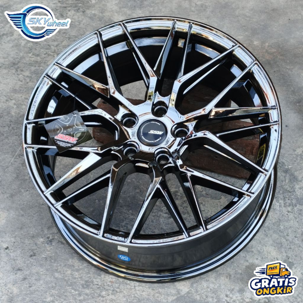 Velg Original SSW S348 R18 Lebar 7,5 Inch Pcd 5X112-114,3 ET 40 Black Chrome