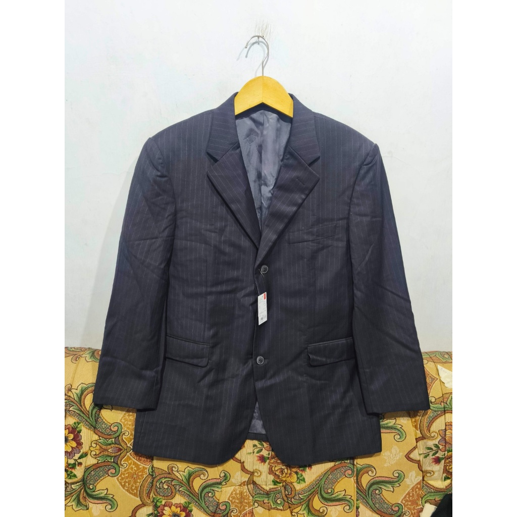 JAS PRIA L ABU GELAP WOOL RICH BLAZER PRIA JAS WEDING FULL FURING