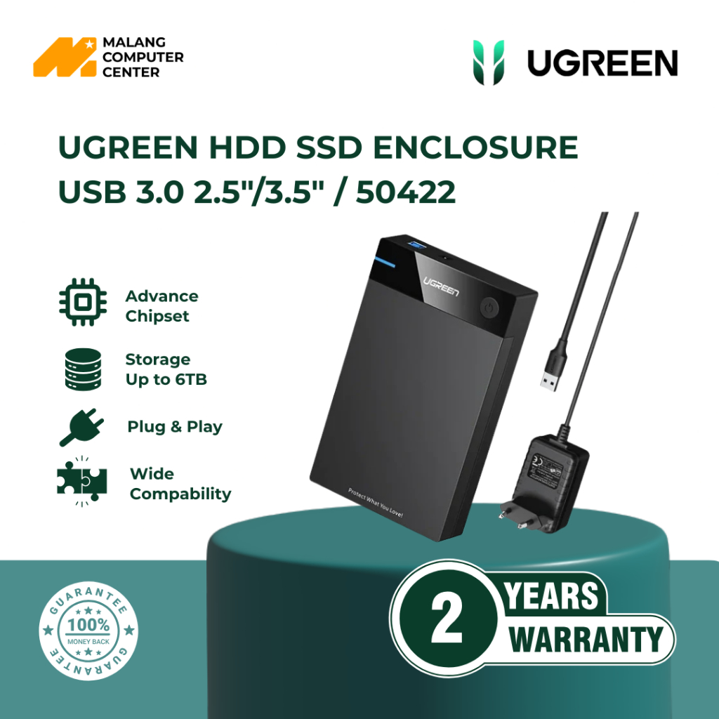 UGREEN HDD SSD ENCLOSURE USB 3.0 2.5"/3.5" / 50422