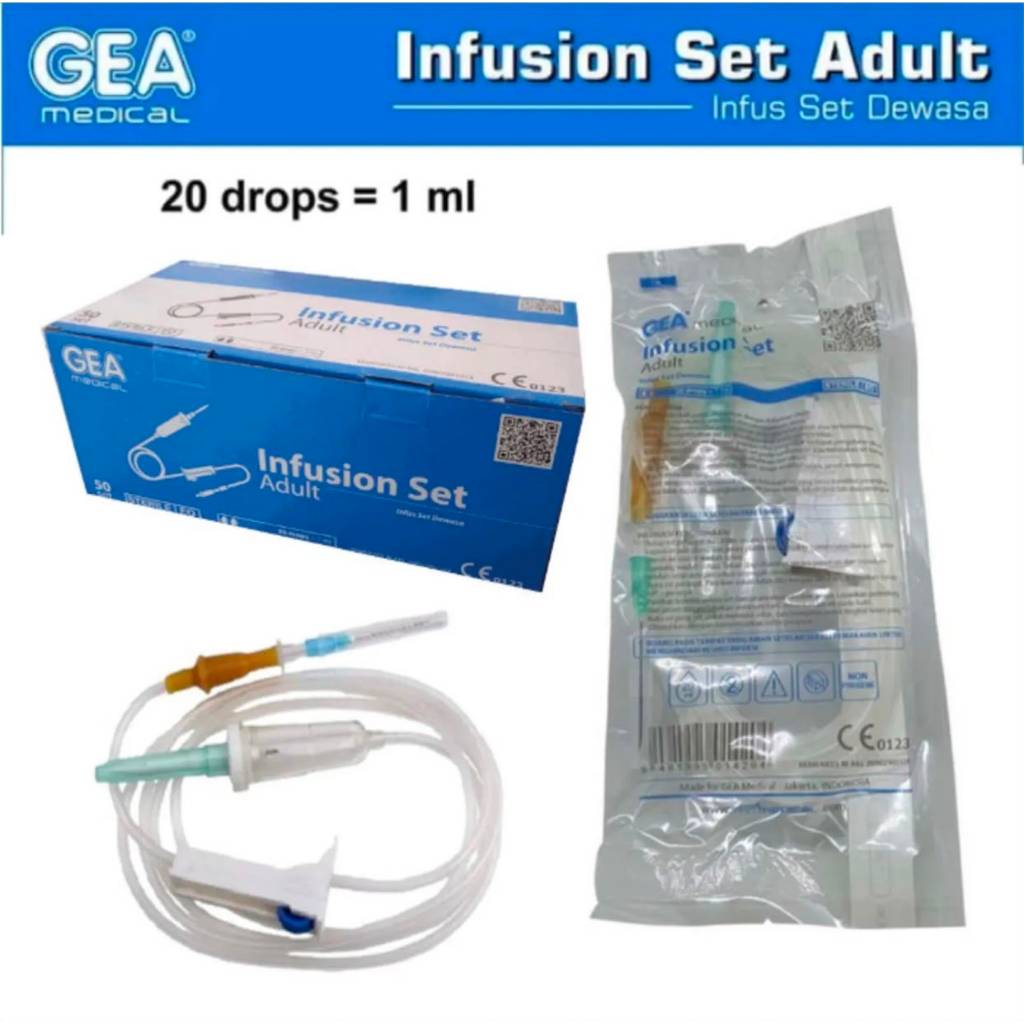 Infus Set Dewasa GEA Satuan/Pcs infuset dewasa infus set Makro GEA /PCS