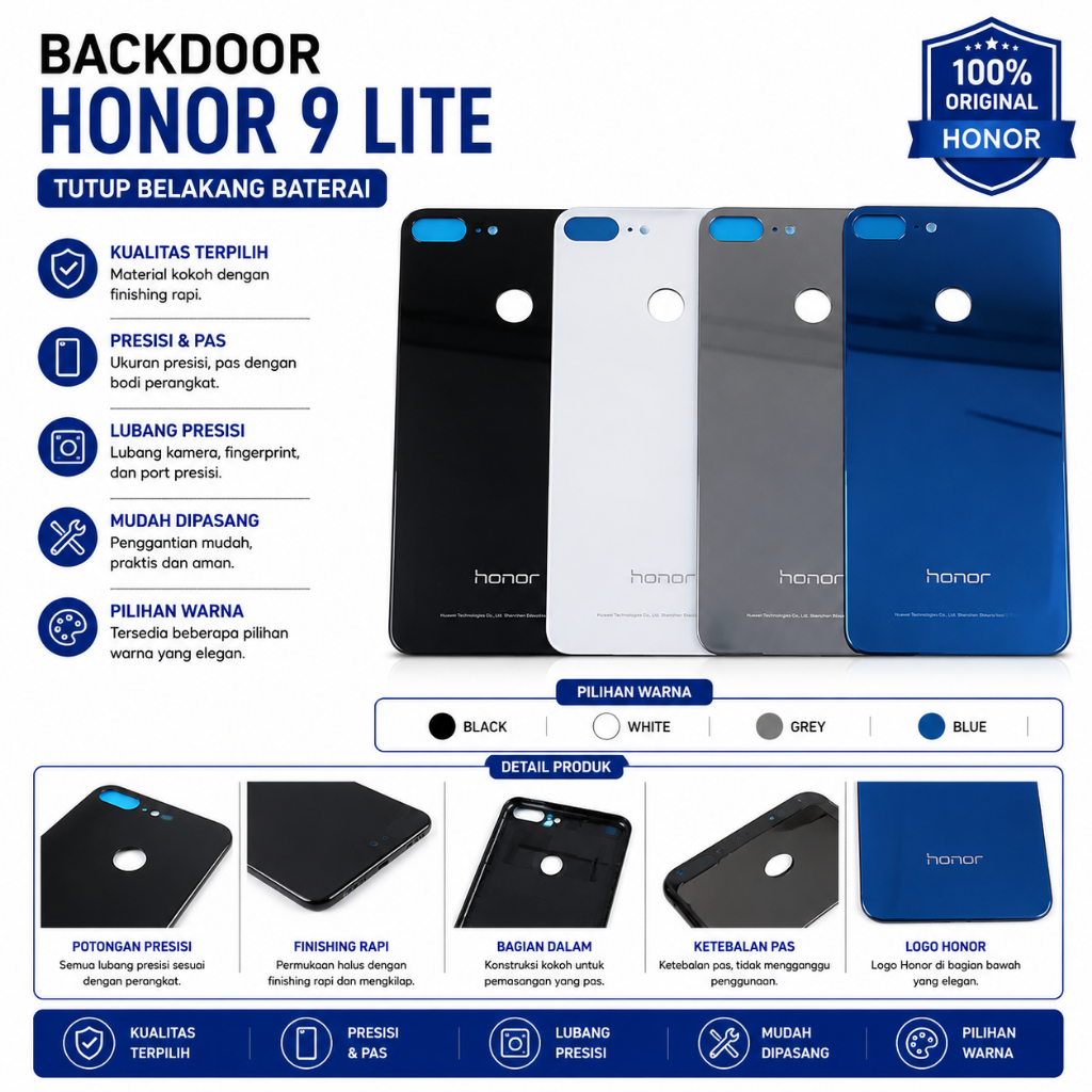 Backdoor Tutup batrai casing belakang HONOR 9 Lite honor 9lite