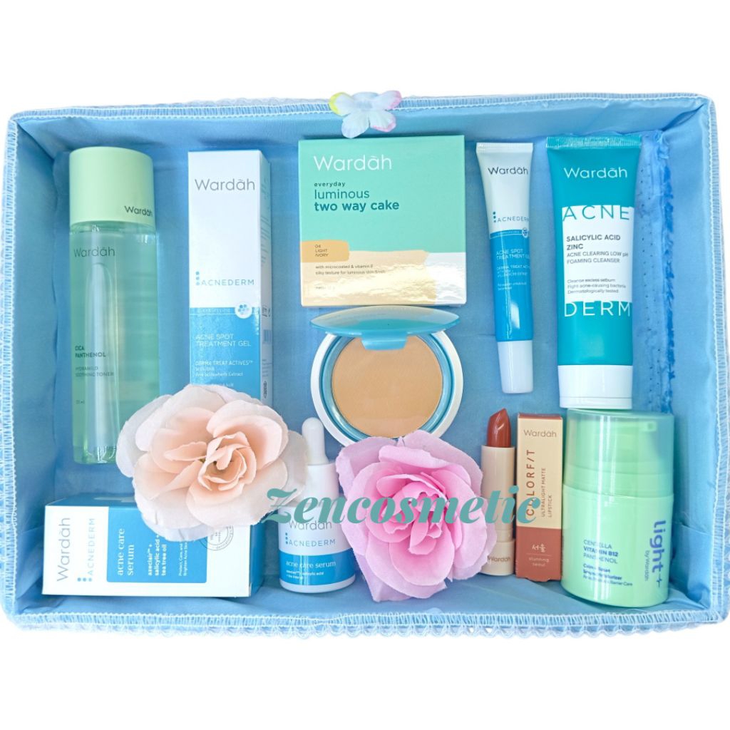 Paket Wardah Seserahan Untuk kulit berjerawat/ Paket Wardah Acnederm seserahan