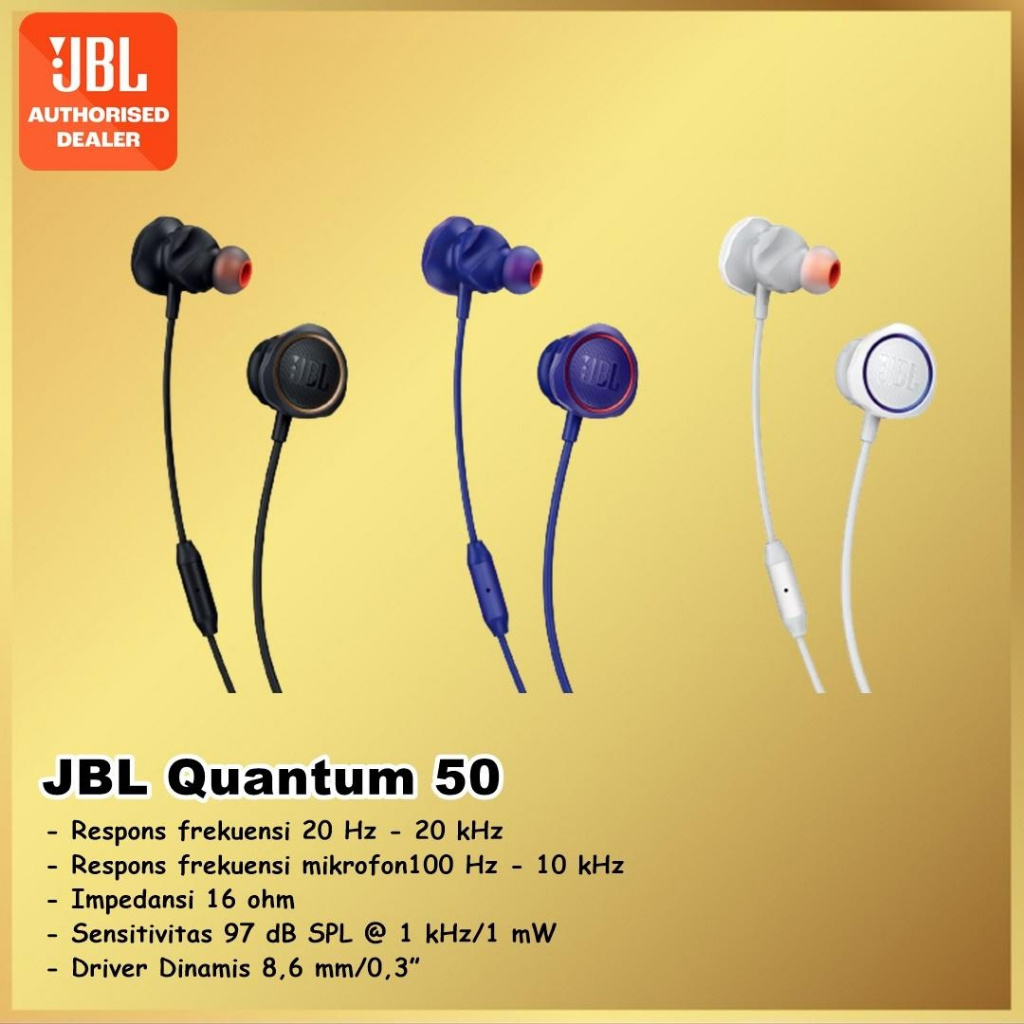JBL Quantum 50 Wired In Ear Gaming Earphone Headset Quantum50 Q50