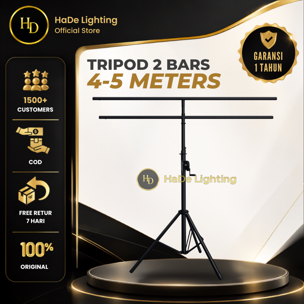 Tripod Lighting Lampu Sorot Parled 2 Tingkat - Stand Lighting Parled 4 Meter