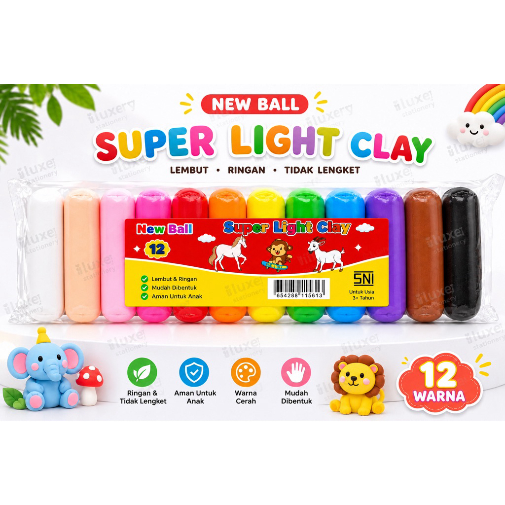 Magic Clay 12 Warna Lilin Plastisin Mainan Edukasi Anak