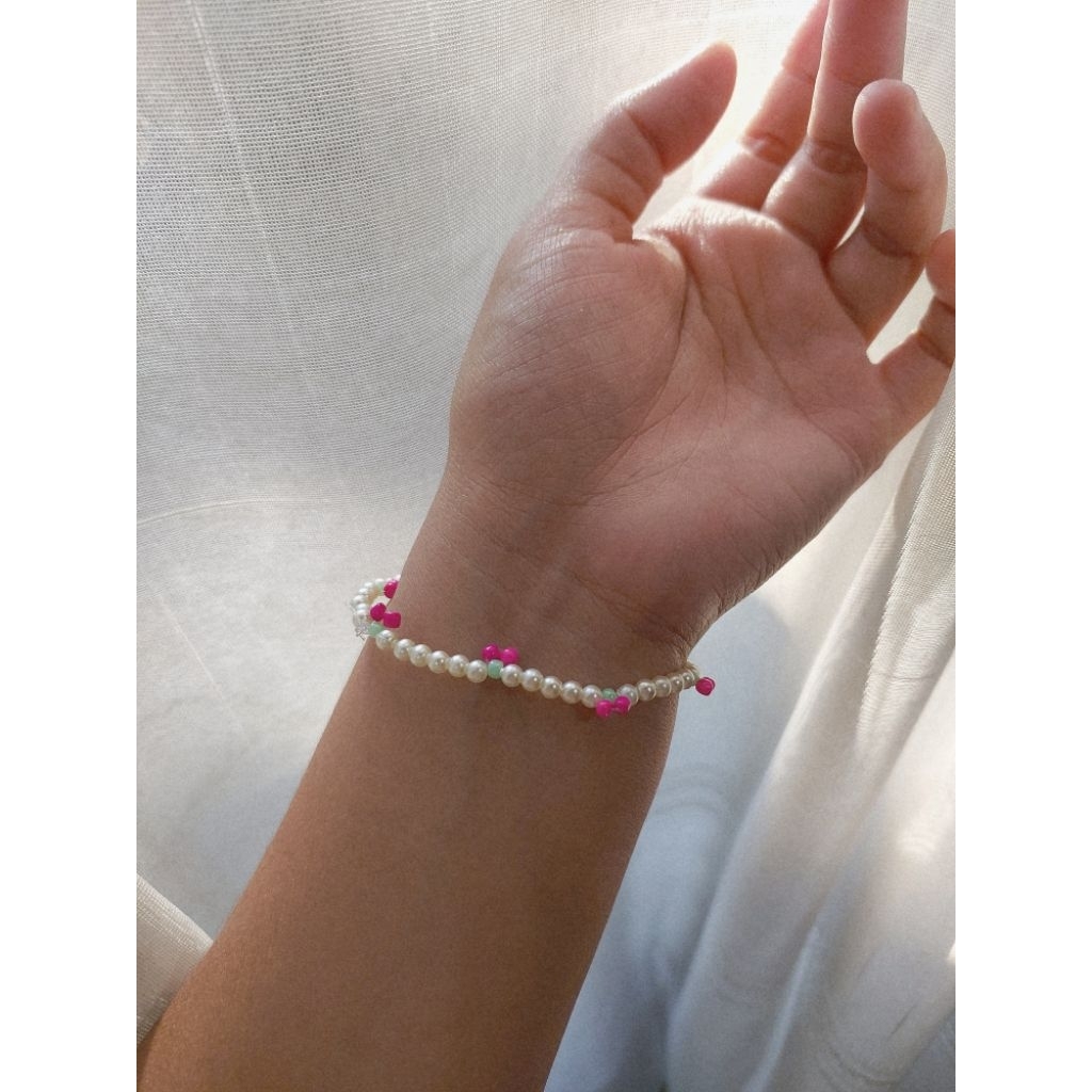 Gelang Cherry/Cherry beads bracelet magenta