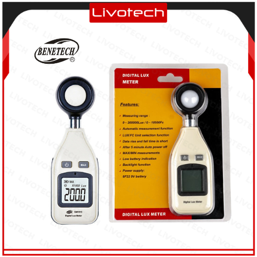 LIVO Digital Lux Meter GM1010 BENETECH Digital Lux Meter/ Ukur Intensitas Cahaya