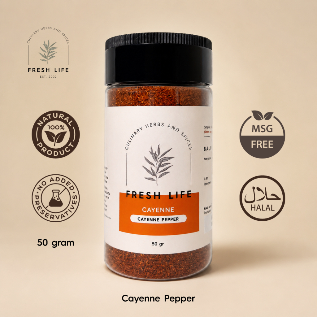 FRESH LIFE Bumbu Cayenne - Cayenne Pepper / Cayenne Powder / Ground Cayenne 50 gram