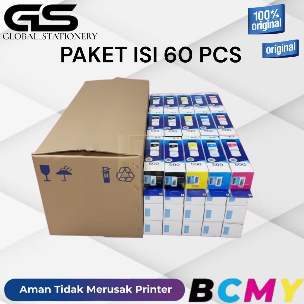 PAKET 60 PCS TINTA EPSON 003 ORIGINAL
