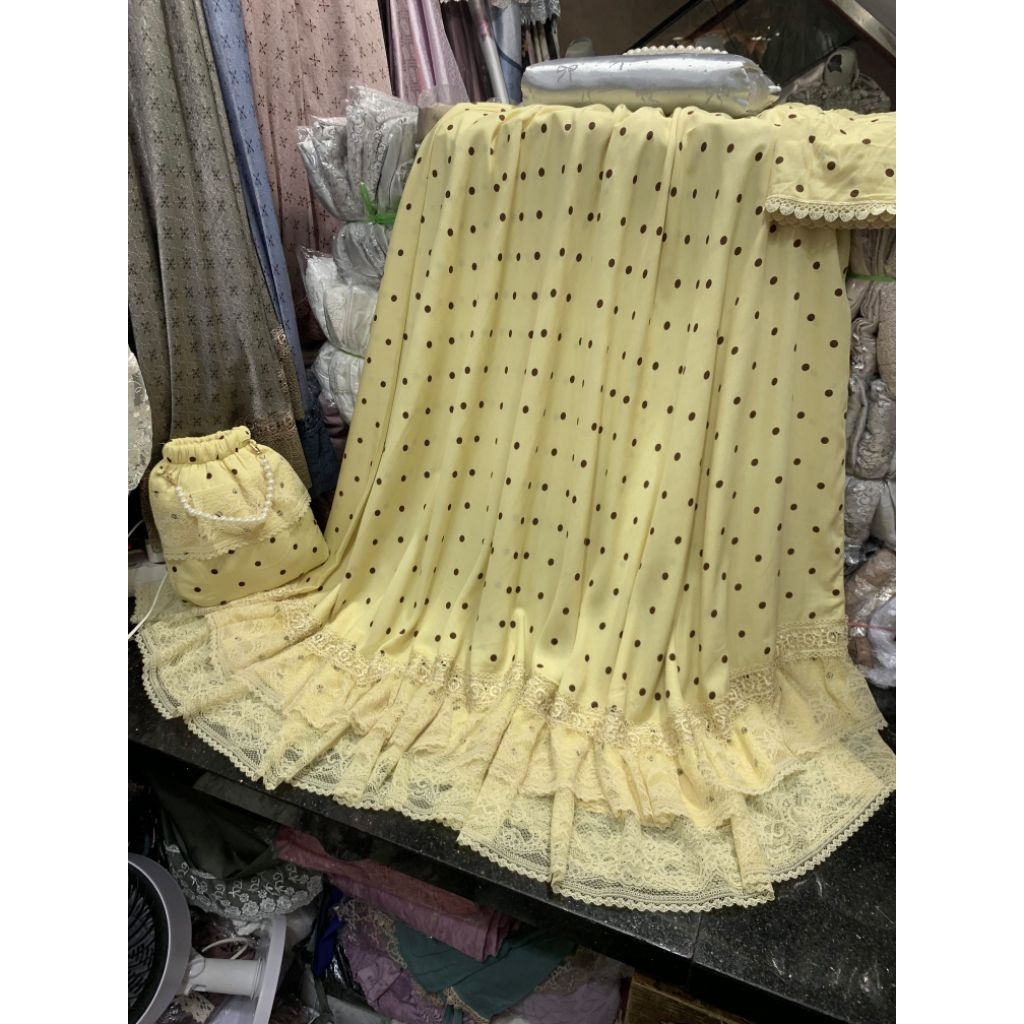 Mukena Boba polkadot premium/ mukena katun rayon premium adem lembut dan nyaman/ mukena dewasa/muken