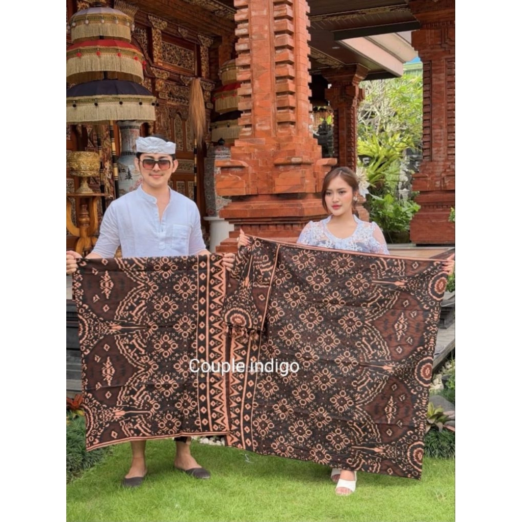 SET COUPLE KAMEN SAPUT BATIK KLASIK INDIGO | SAPUT BATIK PREMIUM | PAKAIAN ADAT BALI