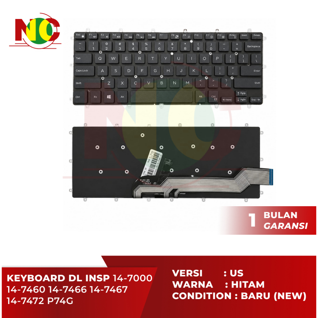 Keyboard Laptop Dell Latitude 3490 E3490 3480 L3490 14-7000