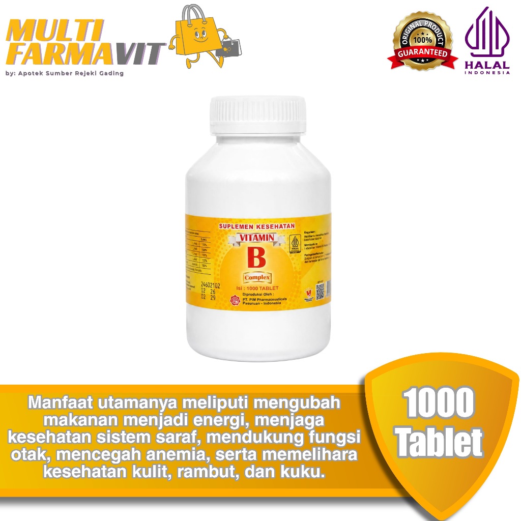 Vitamin B Complex PIM - Botol 1000 Tablet