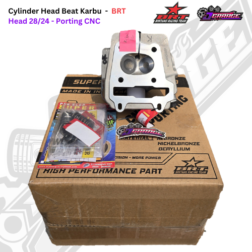 Head Beat Karbu BRT - 28/24 Porting CNC - Head Beat Karbu + Per Klep + Retainer
