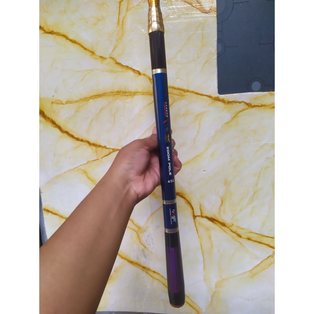 SECOND  95% JORAN TEGEK POLE OXGN ZOOM 450 POLE CARBON.SISTEM KUNCI DRAT