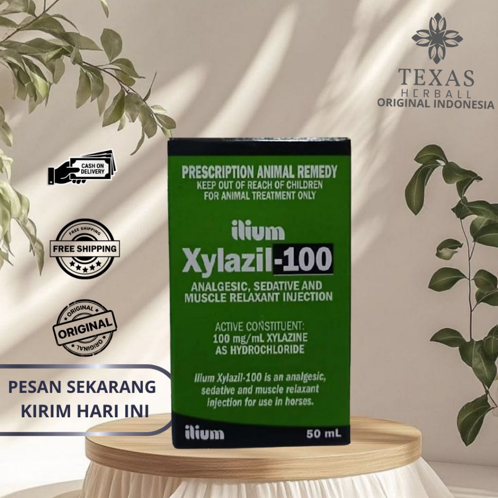 Xylazil-100 obat injeksi anestesi, analgesik, dan pelemas otot khusus untuk hewan (biasanya kuda dan