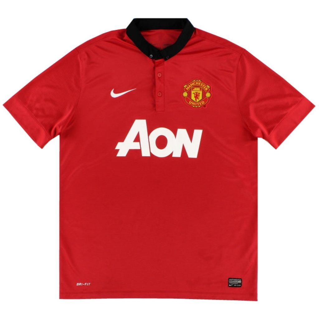 Nike MU 2013 Jersey 2014 Baju Olahraga Authentic Kerah