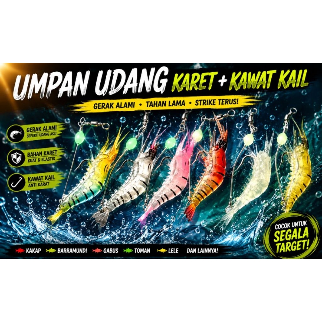 UMPAN PANCING UDANG KARET+KAWAT KAIL