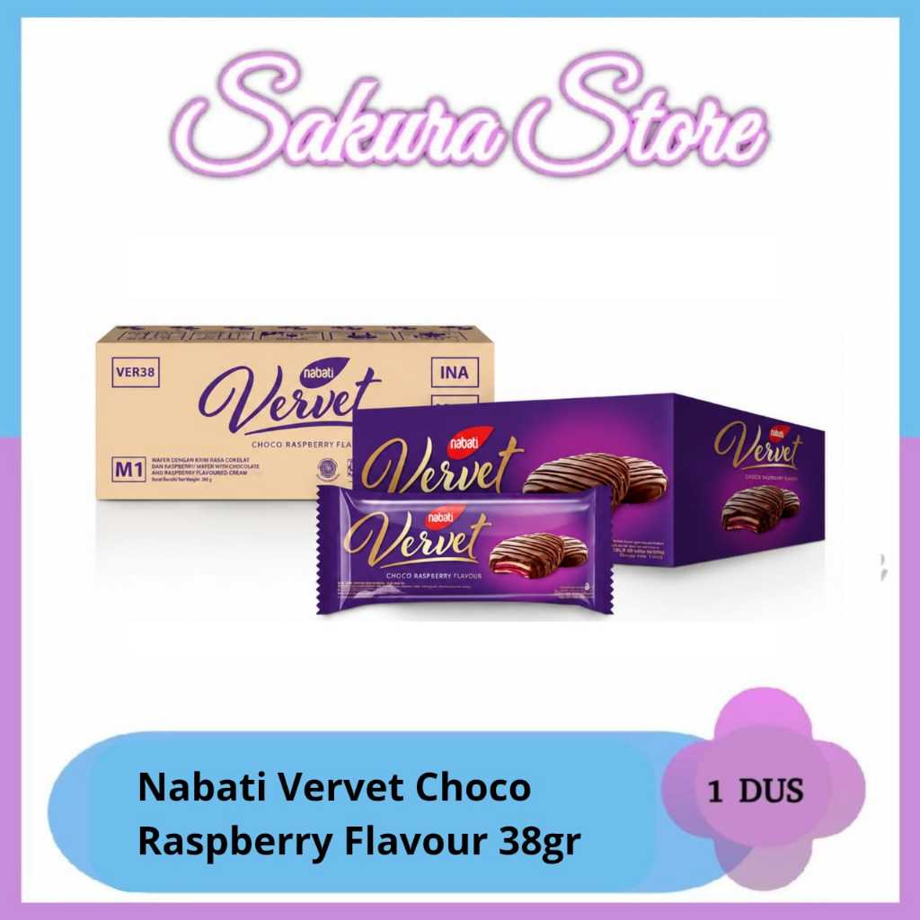 Nabati Vervet Choco Raspberry Flavour 38gr – 1 Dus Isi 8 Box (80 Pcs)