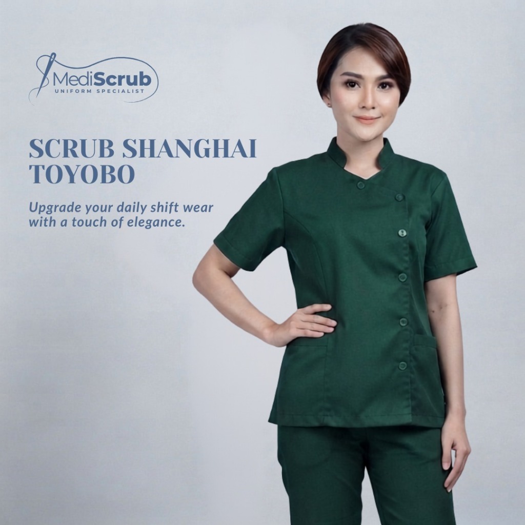MediScrub - Scrub Suit Shanghai Bahan Toyobo Premium / Baju Medis Perawat Dokter