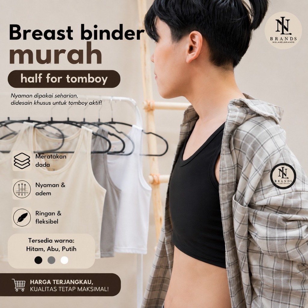 Breast Binder Murah Half for Tomboy / Korset / Pakaian Dalam / Sport Bra