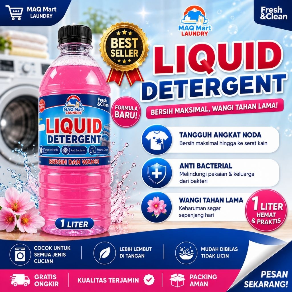 LIQUD DETERGEN 1 LITER BOTOL