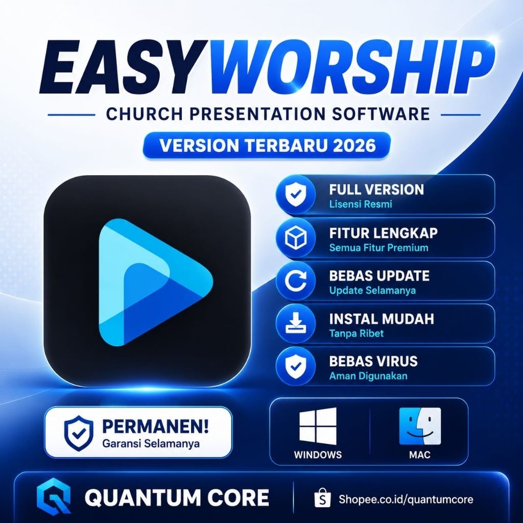 EasyWorship 7 + Alkitab TB + Database Lagu + Video Background Full Version Original Lifetime (WIN)