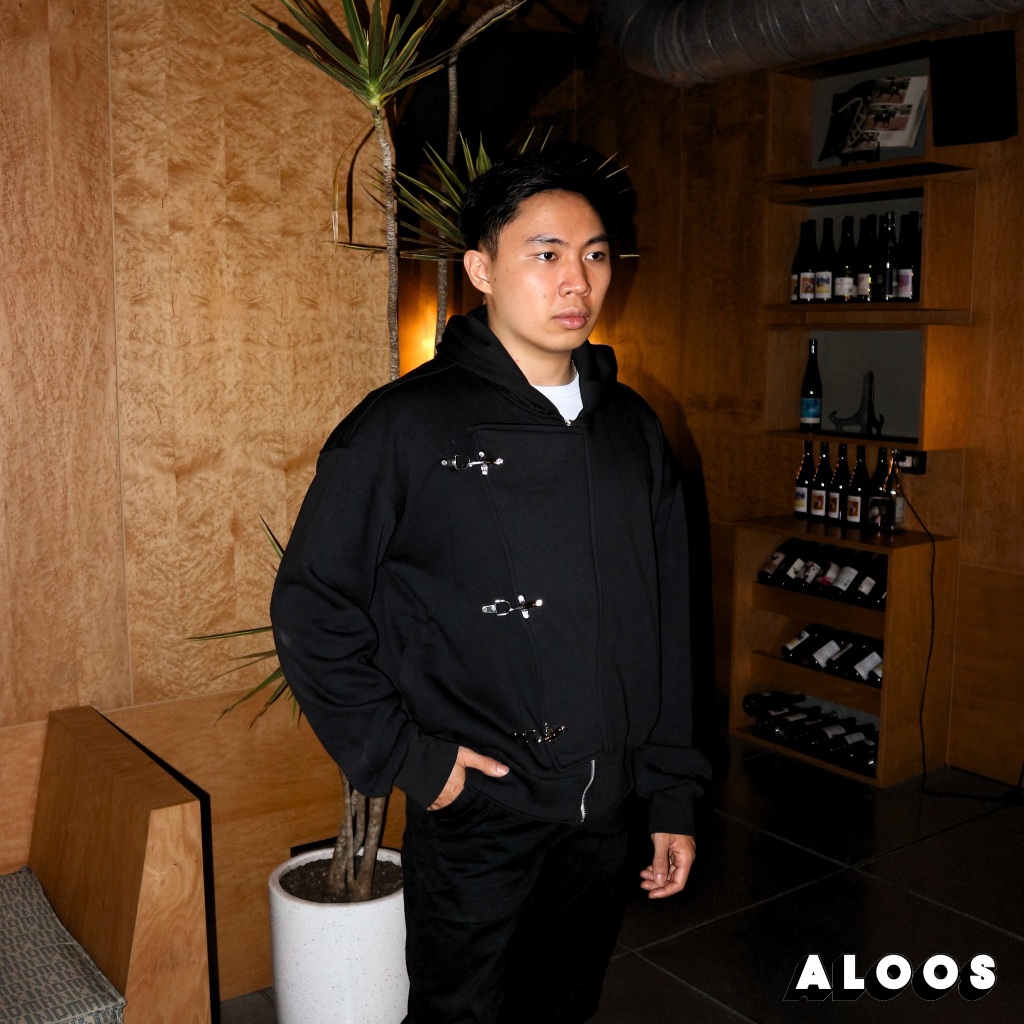 ALOOS - Fireman Clasp Zipper Hoodie Black / Jaket Boxy Fit Pria Wanita