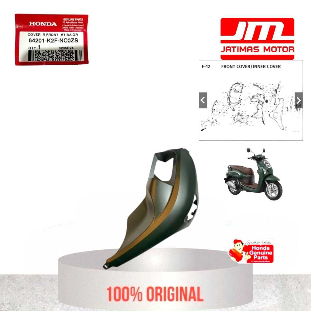 64201-K2F-NC0ZS 64202-K2F-NC0ZS Cover sayap scoopy k2fp hijau doff