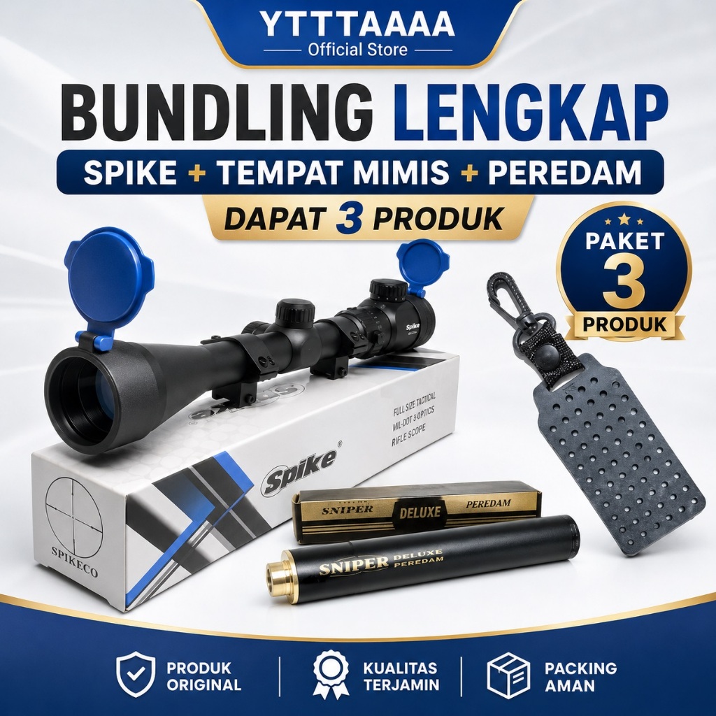 Teleskop Senapan Hakko 3-9x40 Ring Gold – Full Set