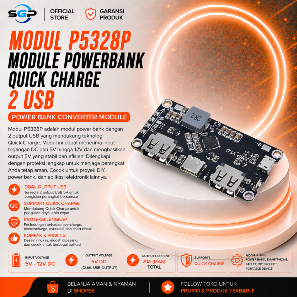 IP5328P Module Powerbank Quick Charge 2 USB Fast Charging Qualcomm QC3 Modul PB QC3.0