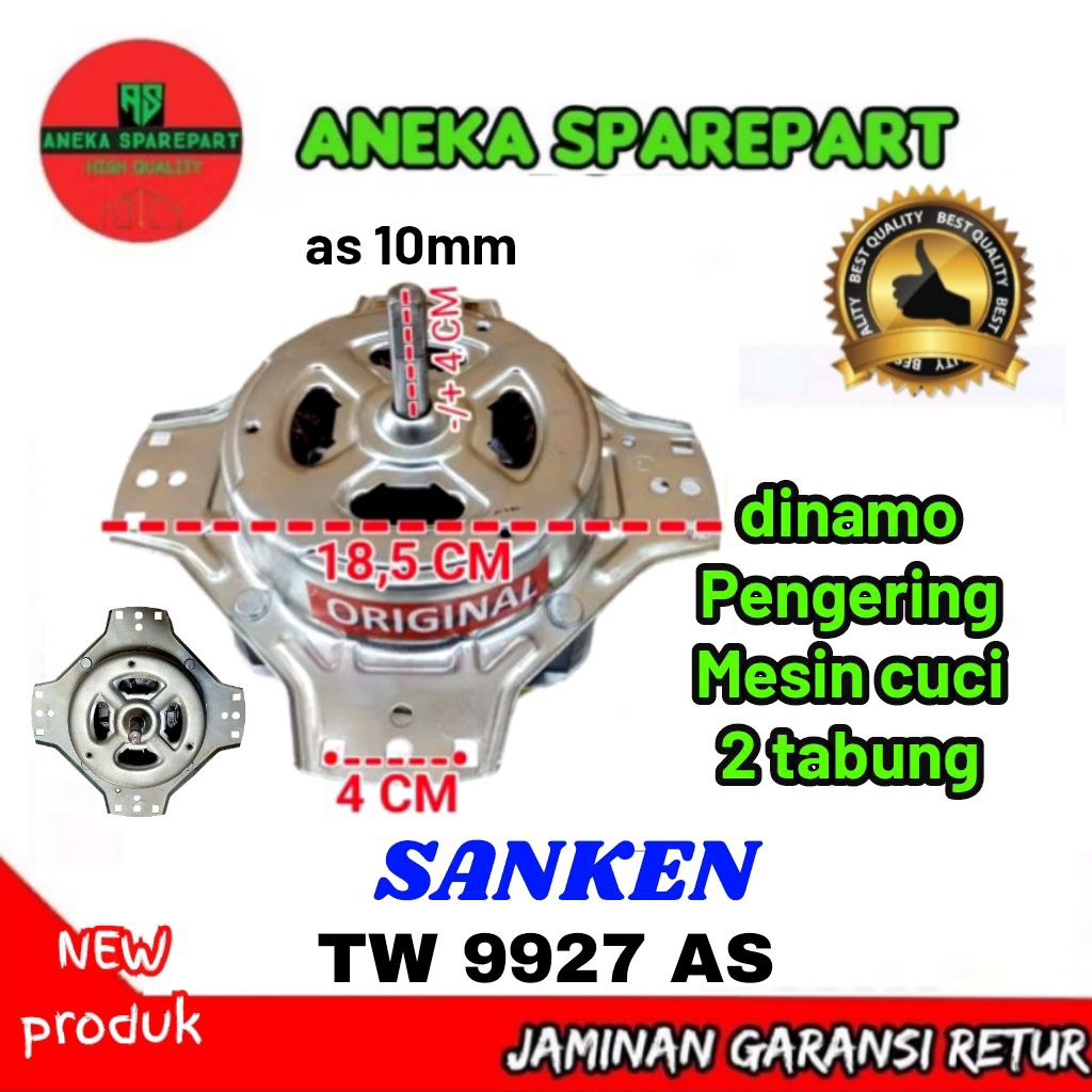 dinamo spin/pengering mesin cuci SANKEN TW 9927 AS original , motor kaki 4 diameter as 10mm