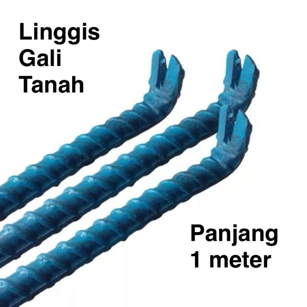 Linggis Besar Ulir 19 Panjang 100 CM/1 Meter Linggis Cabut Paku Beton Linggis Dodos Tanah