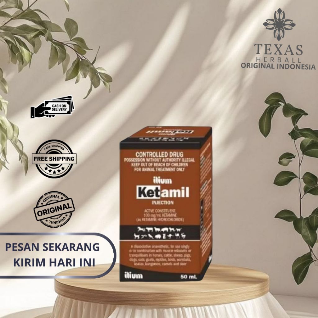 Ketamil Ilium  merek obat bius atau anestesi lokal/umum disosiatif khusus untuk hewan yang mengandun
