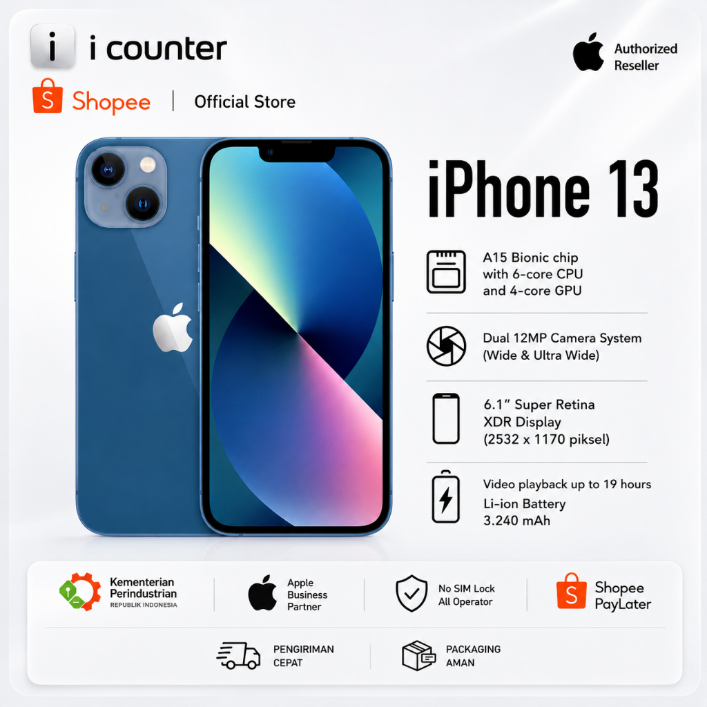 IPHONE 13 128GB Second Inter Like New Fullset Mulus HP13