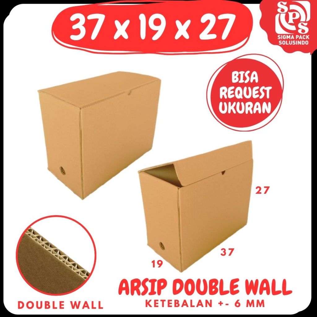 Box Arsip Double Wall 37x19x27 Kardus Arsip Dus Packing/polos/File/filebox/arsipbox/box Dokumen