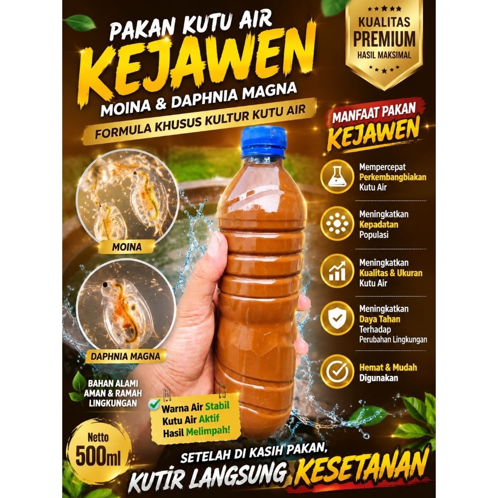booster pakan kutu air moina & daphnia magna bahan alami 100% berkembang sangat pesat (SETELAH DI KA
