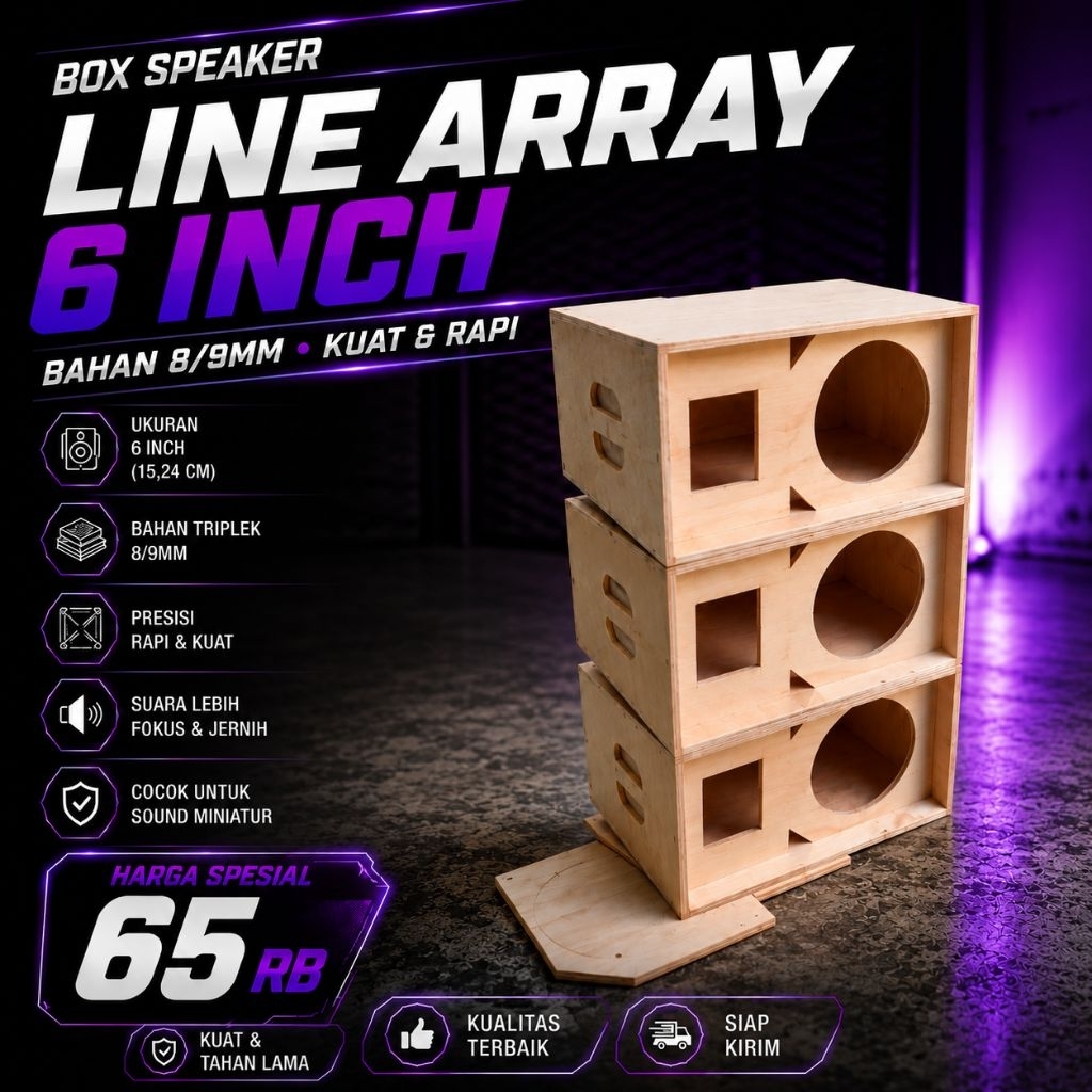 Box Line Array 6 Inch Singgel Tweeter Kotak Audak Ax-65