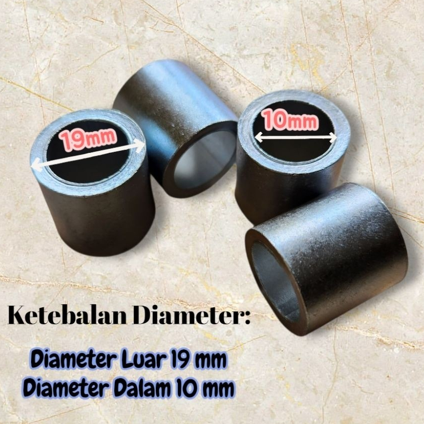 Bushing Besi ( Bosh As Besi ) Diameter Luar 19 Mm Diameter Dalam 10 Mm