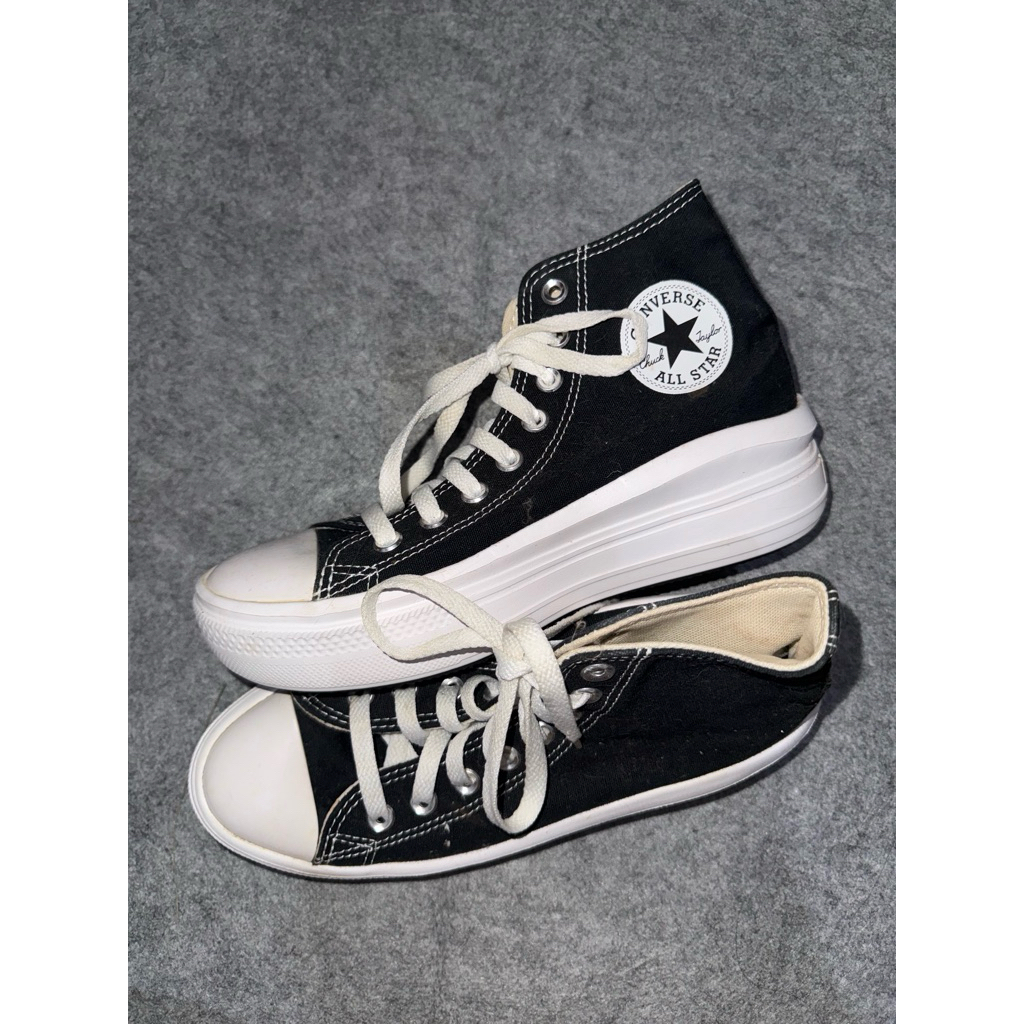 preloved converse chuck taylor HI move platform black white high