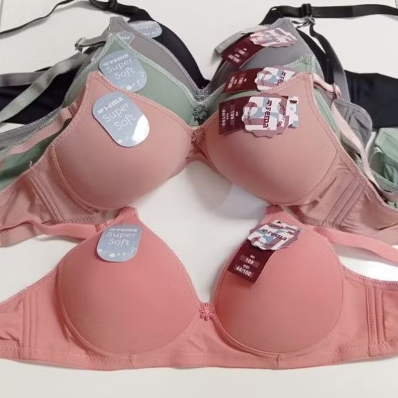 Bra bh wanita dewasa fema size 38-44 murah cup B medium kait 3 bra bh murah dewasa fema super soft 1
