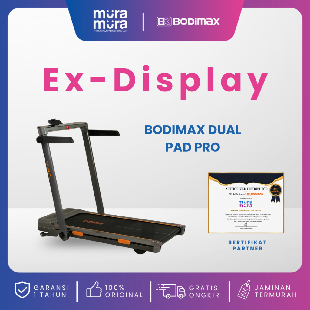 Clearance Sale Bodimax Dual Pad Pro Running Pad Treadmil Automatic Incline