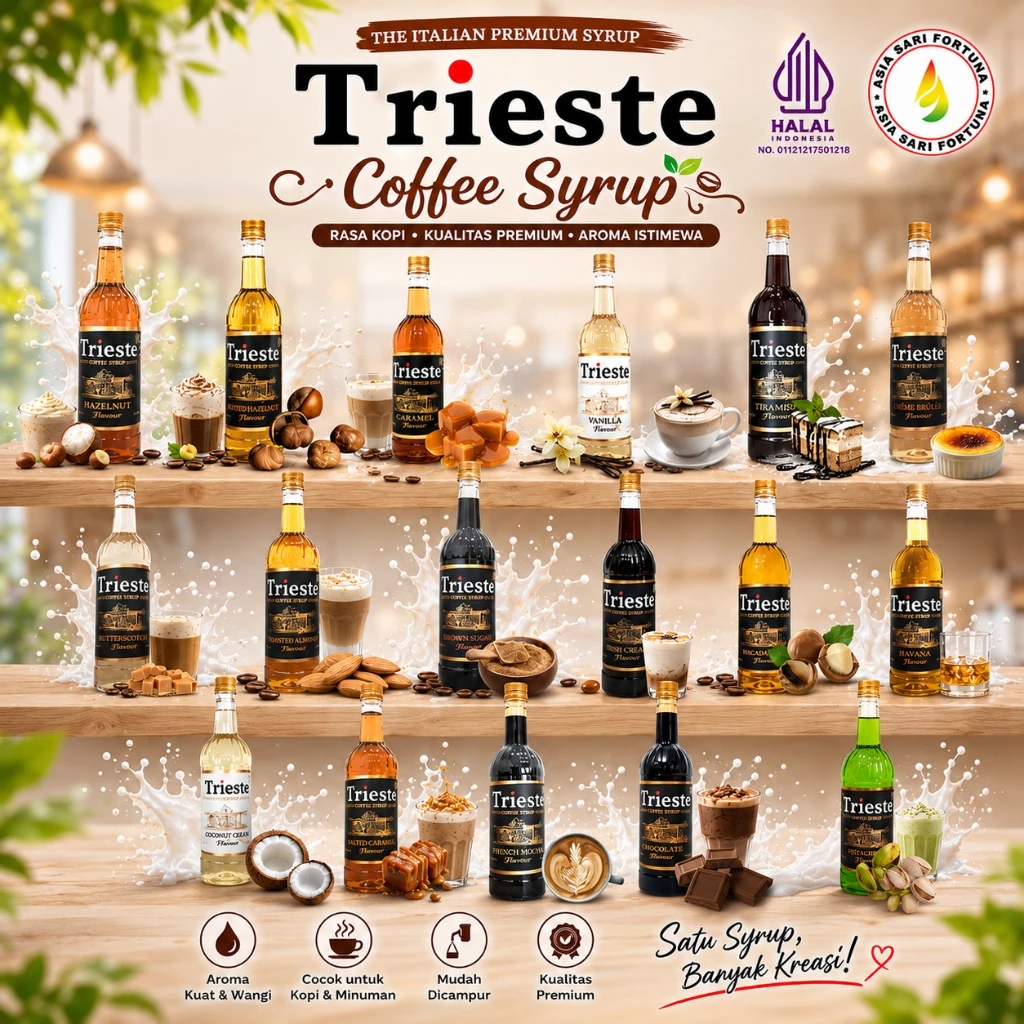 TRIESTE Italian Premium Syrup Varian COFFEE SYRUP 650ml / Sirup Kopi