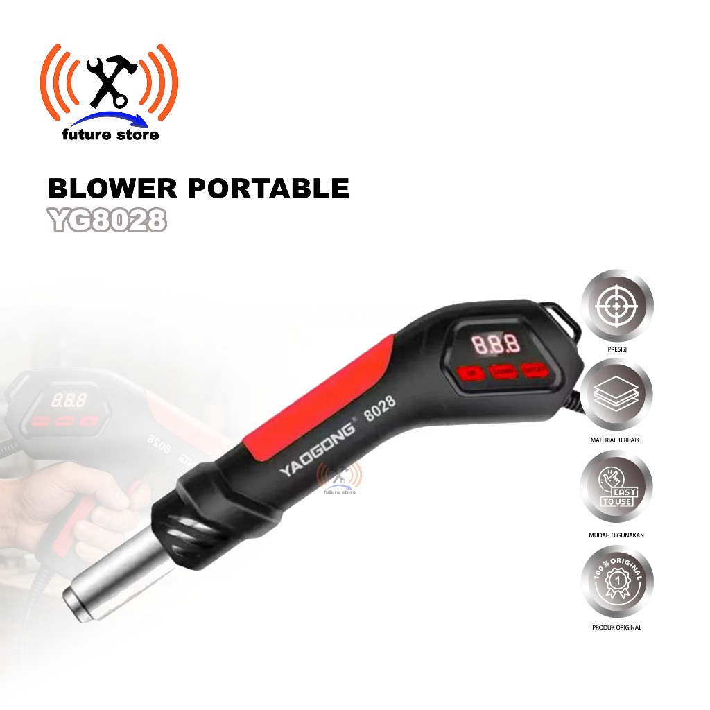 BLOWER PORTABLE YAOGONG YG8028 DIGITAL ORIGINAL - HOT AIR  PORTABEL DIGITAL UNTUK REWORK DAN REPARAS