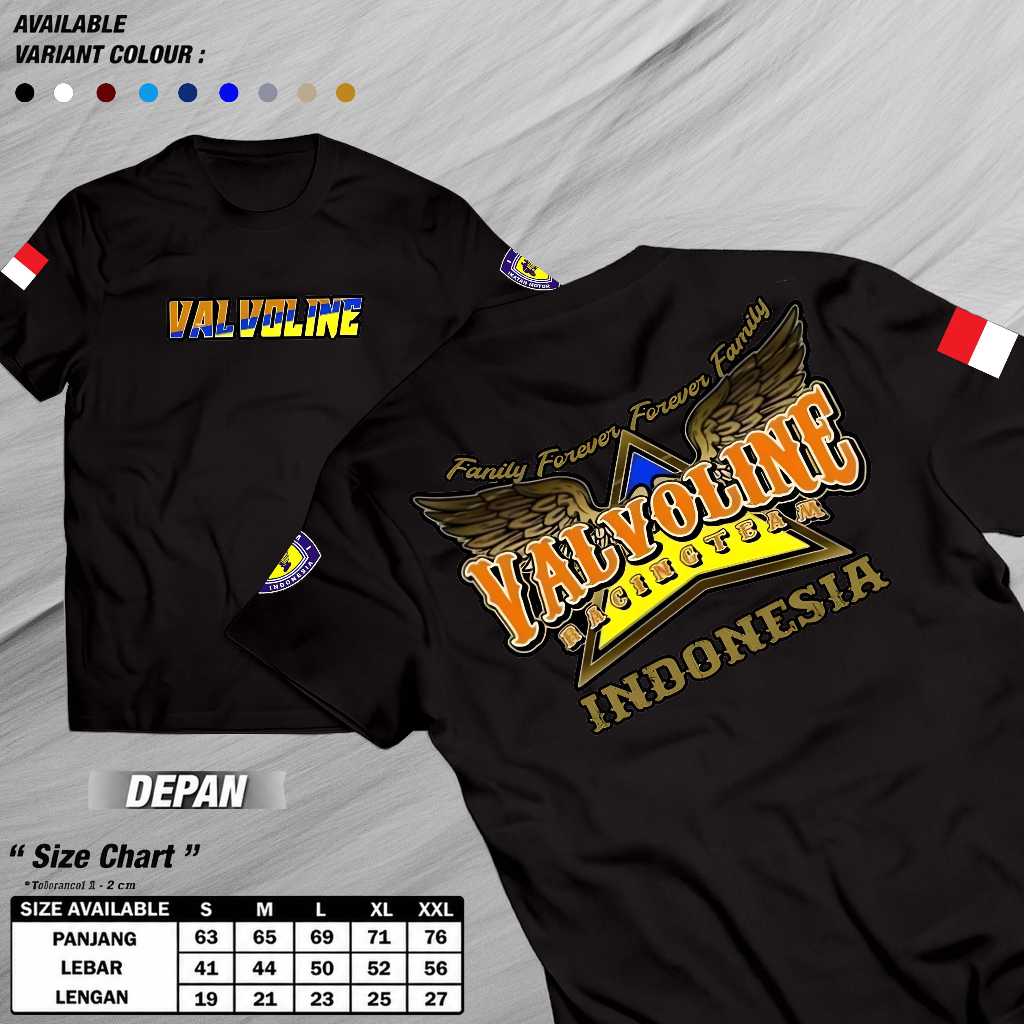 Baju Kaos Brigez Valvoline Racing Team - Baju Distro Komunitas Brigez - kaos lengan pendek Adem Nyam