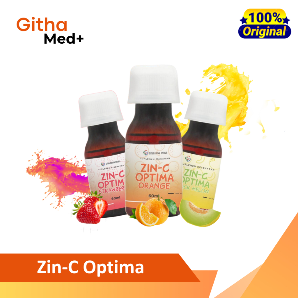Zin-C Optima Sirup 60 ml - Zinc & Vitamin C Anak Penambah Nafsu Makan dan Daya Tahan Tubuh