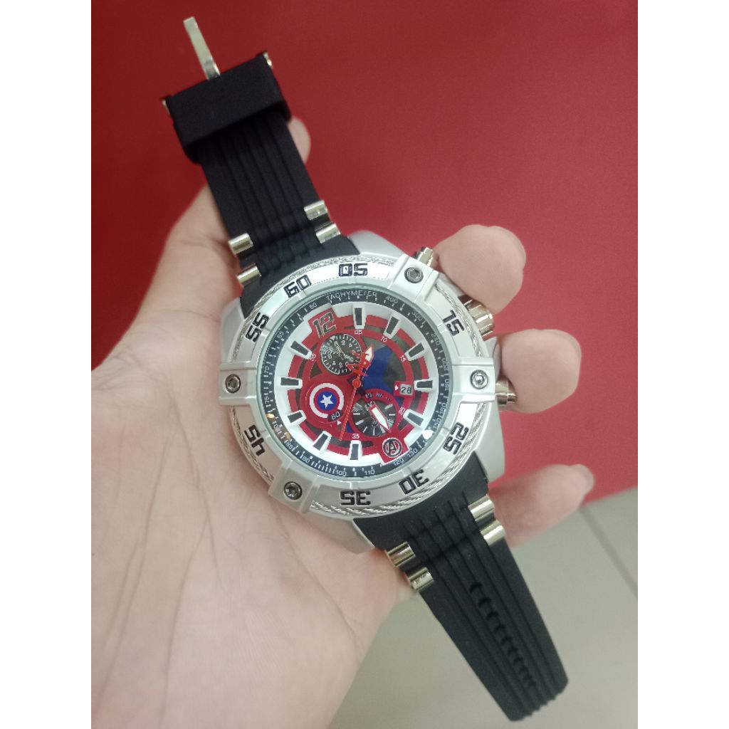 jam tangan invicta marvel iron pria sport 55mm