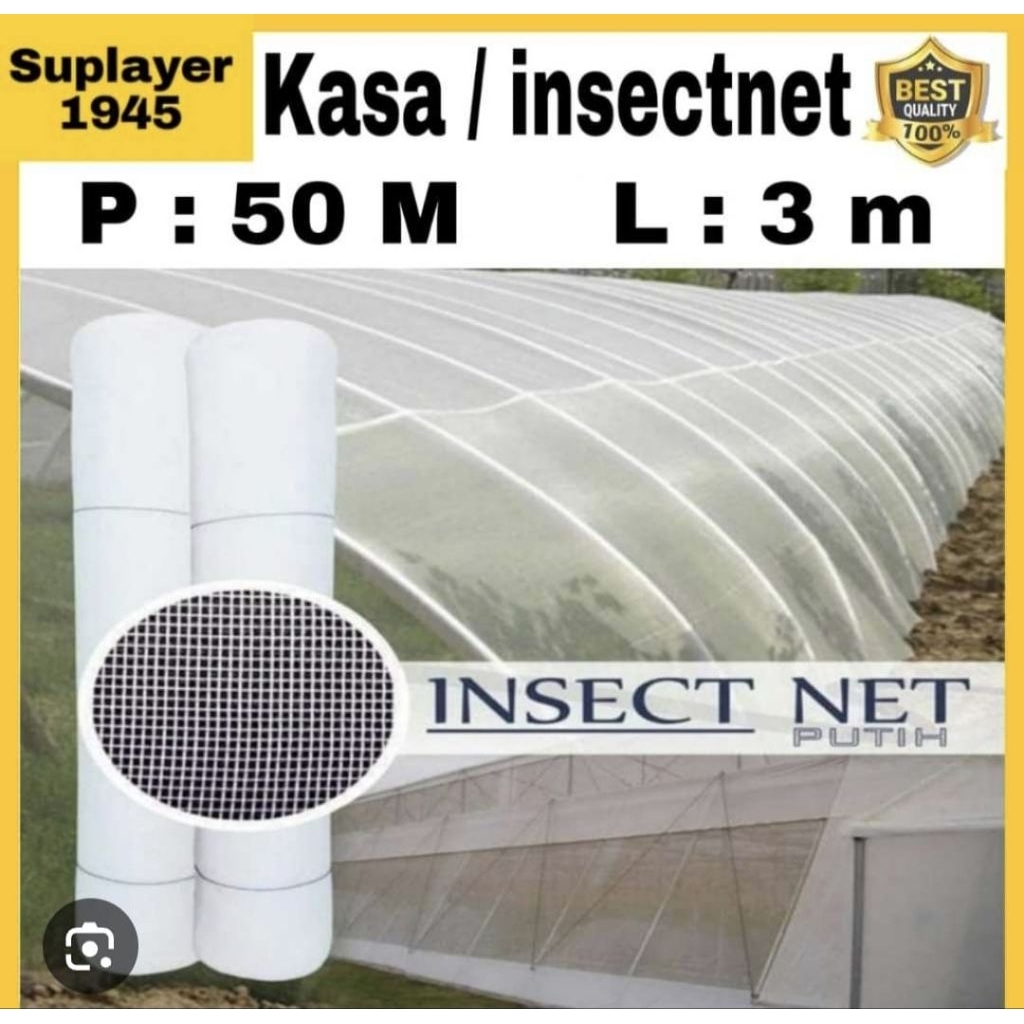 Insect net / jaring kasa putih / screen net 1 roll (3mx50m)