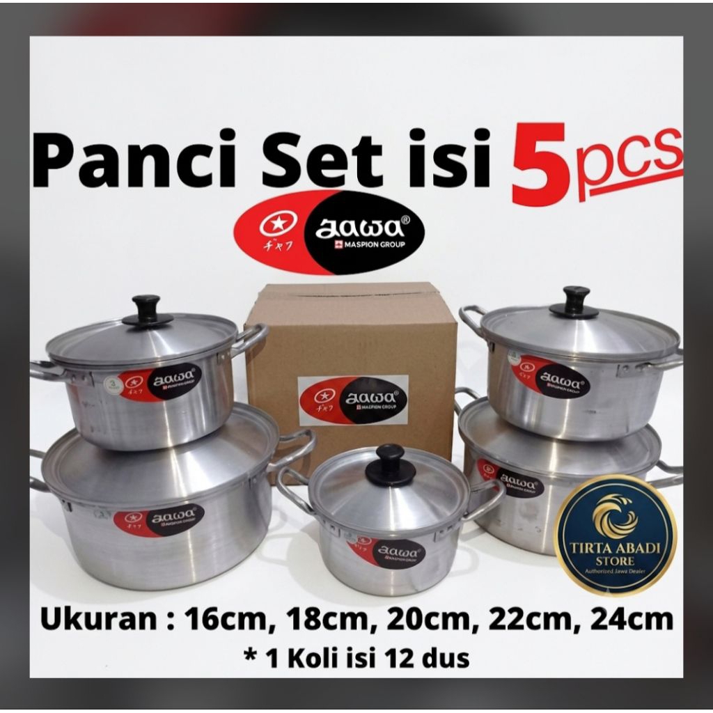 PANCI SET JAWA ISI 5 PCS / PANCI TUTUP SET MASPION JAWA